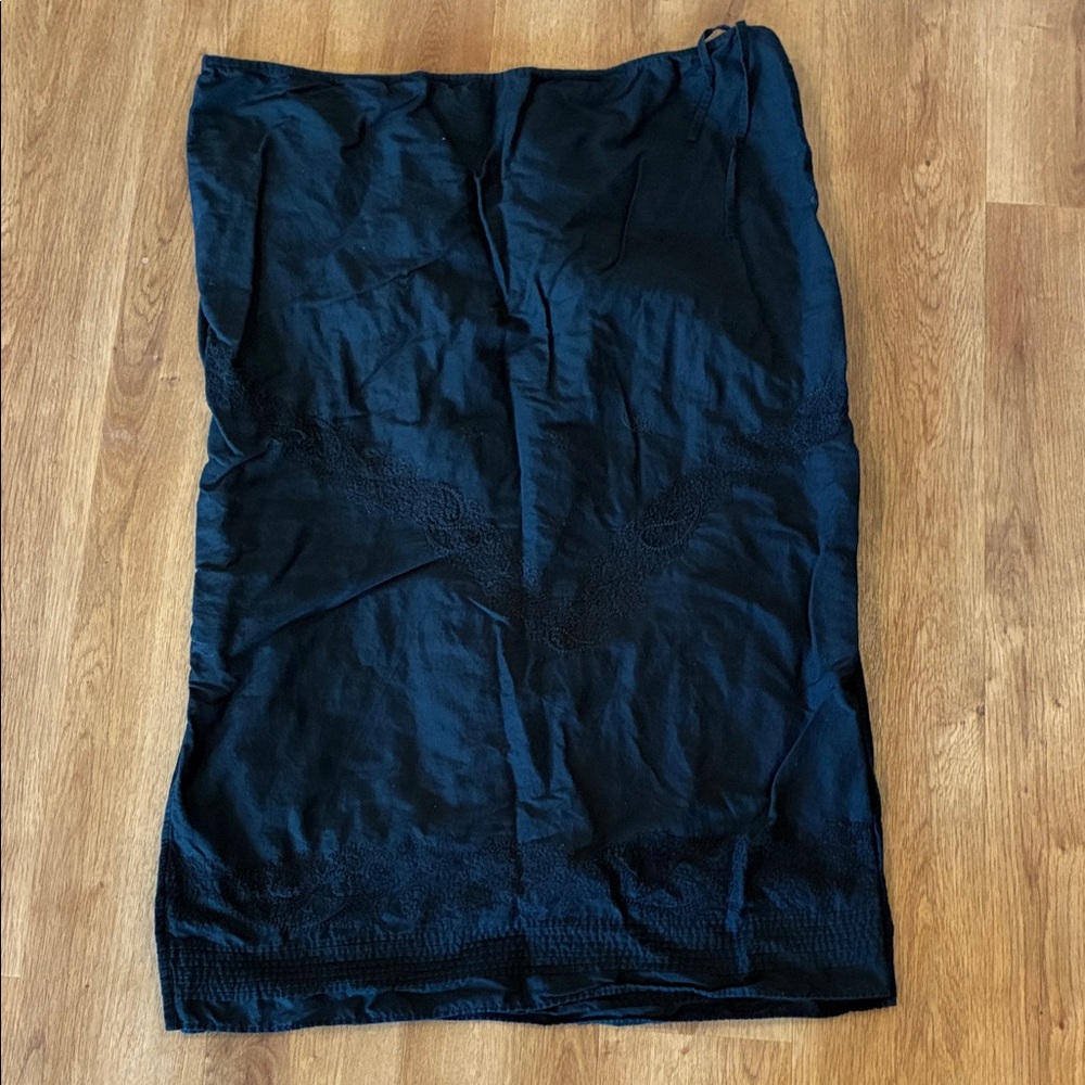 Venezia Classic Black 100% Cotton Midi Skirt